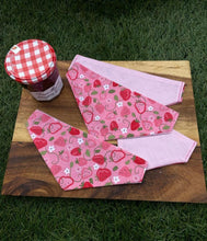 Load image into Gallery viewer, Pink strawberries pet bandana