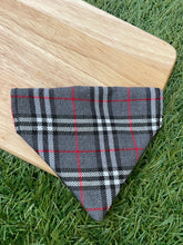 Load image into Gallery viewer, Furberry grey tartan pet bandana