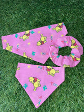 Load image into Gallery viewer, Winnie The Pooh, Pink Pet Bandana & Scrunchie Set