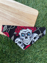 Load image into Gallery viewer, Skull and Rose Pet Bandana