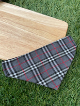 Load image into Gallery viewer, Furberry grey tartan pet bandana