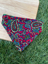 Load image into Gallery viewer, Paisley pattern Pet Bandanas & Scrunchies - Black and Pink or Pink and Green