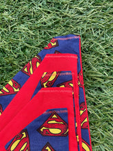 Load image into Gallery viewer, Superman Print- Pet Bandanas & Matching Scrunchies
