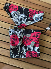 Load image into Gallery viewer, Skulls and roses treat bag