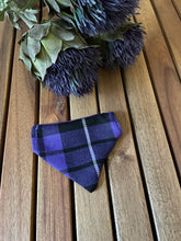 Load image into Gallery viewer, Thistle do nicely Purple Tartan pet bandana