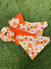 Load image into Gallery viewer, Blooming Lovely Bright Orange Flower - Pet Bandana & Matching Scrunchie
