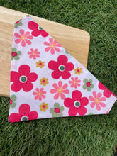 Load image into Gallery viewer, Pink Flower Print Pet Bandanas & Matching Scrunchies