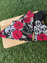 Load image into Gallery viewer, Skull and Rose Pet Bandana