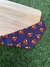 Load image into Gallery viewer, Superman Print- Pet Bandanas & Matching Scrunchies