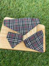 Load image into Gallery viewer, Furberry grey tartan pet bandana