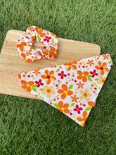 Load image into Gallery viewer, Blooming Lovely Bright Orange Flower - Pet Bandana & Matching Scrunchie