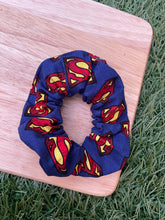 Load image into Gallery viewer, Superman Print- Pet Bandanas & Matching Scrunchies