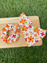 Load image into Gallery viewer, Blooming Lovely Bright Orange Flower - Pet Bandana & Matching Scrunchie