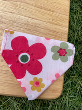 Load image into Gallery viewer, Pink Flower Print Pet Bandanas & Matching Scrunchies