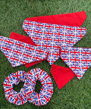 Load image into Gallery viewer, Union Jack Pet Bandana and scrunchie
