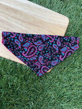 Load image into Gallery viewer, Paisley pattern Pet Bandanas &amp; Scrunchies -  Black and Pink or Pink and Green
