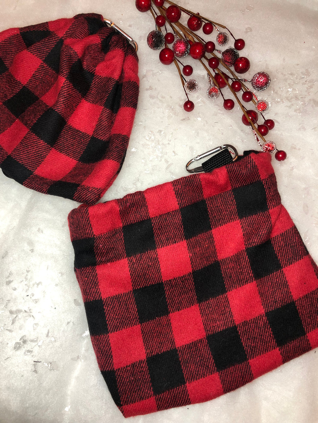 Cosy little Christmas, buffalo plaid treat bag